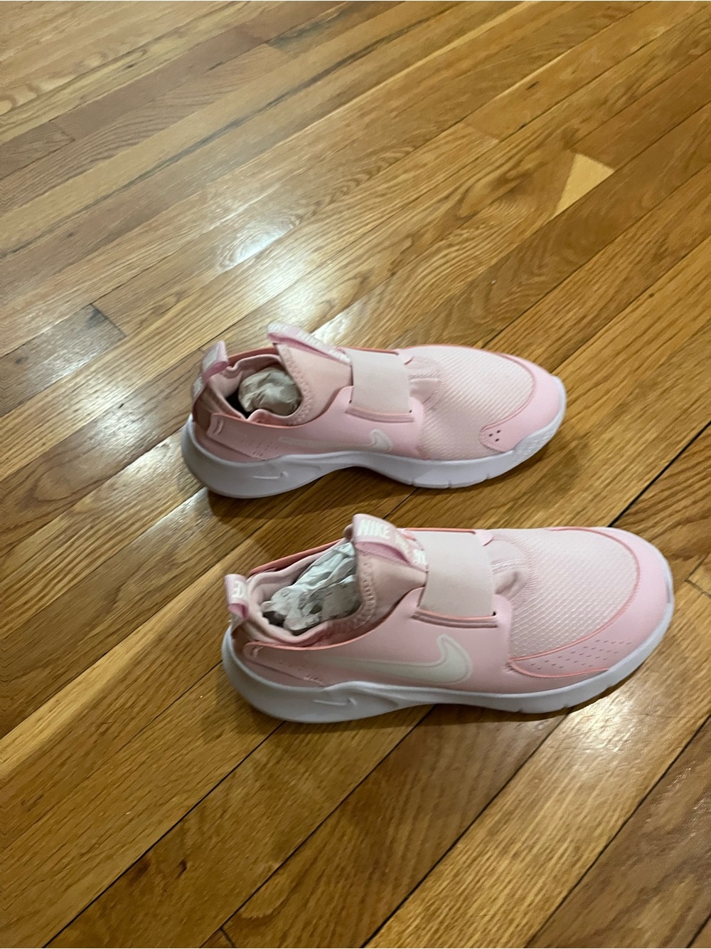 Nike Kids Light Pink Slip-On Sneakers with White Swoosh